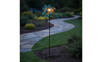 Weather Resistant Solar Peacock Wind Rotator Easy Installation Peacock Feather Lawn Ornament Auto On/deactivate Metal Kinetic Garden Stake for Yard, Patio