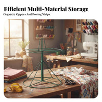 Metal Zipper Turntable Smooth Rotation Zipper Reel Stand Reinforced Design Double Cone Material Dispenser for Craftsmen, Upholsterers, Production Line
