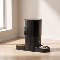 Automatic Feeder with Two Bowls Anti-Jam Automatic Pet Feeder Easy to Clean Stable for Cats, Daily Feeding, Vacation