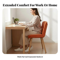 Adjustable Height Armless Swivel Chair 360° Rotation Upholstered Armless Swivel Chair Center-Back-Back Support Vanity Seat Space Saving for Students, Teens, Adults, Dorm Room, Bedroom, Small Apartment