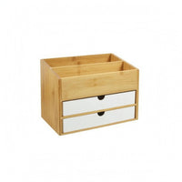 Open Top Bamboo Desk Drawer Organizer Wood Grain Desktop Bamboo Organizer Smooth Finish Desktop Drawer Storage Box Compact