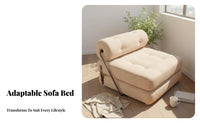 Fold-Expandable Single Sleeper Chair Multifunctional Design Fold-Expandable Single Bed Chair Space-Saving Transfusionable Sofa for Students, Balcony