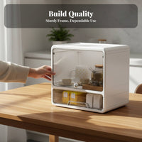 Cup Display Box with Drawers Compact Size Desktop Storage Cabinet for Tea Lovers