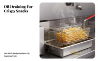 High Temperature Resistant Commercial Fry Basket Easy to Clean Deep Fryer Basket Thickened Frame Frying Tool Comfortable Handle for Chefs, Home Cooks, Restaurants, Food Stalls