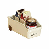 Wheeled Cabinet Basket With casters Rolling cart Easy Pull-accessible for Refrigerator