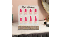 Rhinestone Nail Shape Chart Printed Acrylic Nail Display Stand Decorative Clear Acrylic Display for Manicurists