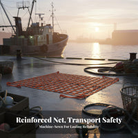 Polyester Cargo Strapping Net Stable Load Bearing Cargo Lifting Net Resilient for Crane Workers, Logistics Personnel Docks, Loading, Unloading