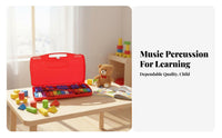 Includes 2 Mallets 25-Note Colorful Kvisuald Instrument Clear Sound Glockenspiel precisely Tuned MetallophA musical instrument for Beginners, Music Students, Kindergarten, courseroom, School, Home Use