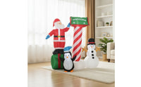 Self-Inflating Inflatable Santa Scene Weather-Resistant Christmas Inflate Decoration Festive Christmas Inflatable Lighted for Homeowners, Families, Yard, Lawn, Garden, Entryway