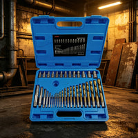 49 Pieces Multi-Purpose Nut Extractor Drill Bit Set Storage Case Broken Screw Extractor Kit Strong Grip Hex Screw Removal Tool Set High Hardness for Mechanics, Technicians, DIY Users, Workshop, Repair Shop, Garage