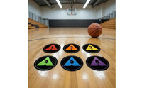 6 Pieces Numbered Basketball Footwork Mat Rubber Basketball Drill Disc Round Agility Marker Mat 30 Cm for Young Players, Positioning Exercises