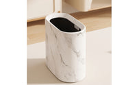 Slim Trash Can Oval Slim Trash Bin Bathroom Wastebasket Modern for Kitchen, Living Room