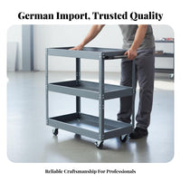 Swivel Casters Heavy Duty Mechanic Cart Ergonomic Push Handle Mechanic Tool Organizer Cart Multi-Purpose Metal Workshop Trolley for Mechanics, Technicians, DIY Enthusiasts, Auto Repair Shop, Warehouse, Basement, Home