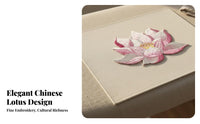 Embroidered Chinese Type Embroidery Applique DIY Decoration Lotus Flower Embroidery Applique Multicolor for Teenagers, Crafting