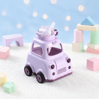 BPA-Free Plastic Plastic Cartoon Car Cup Clear Lid Children's Straw Cup Rounded Details Kids Tableware