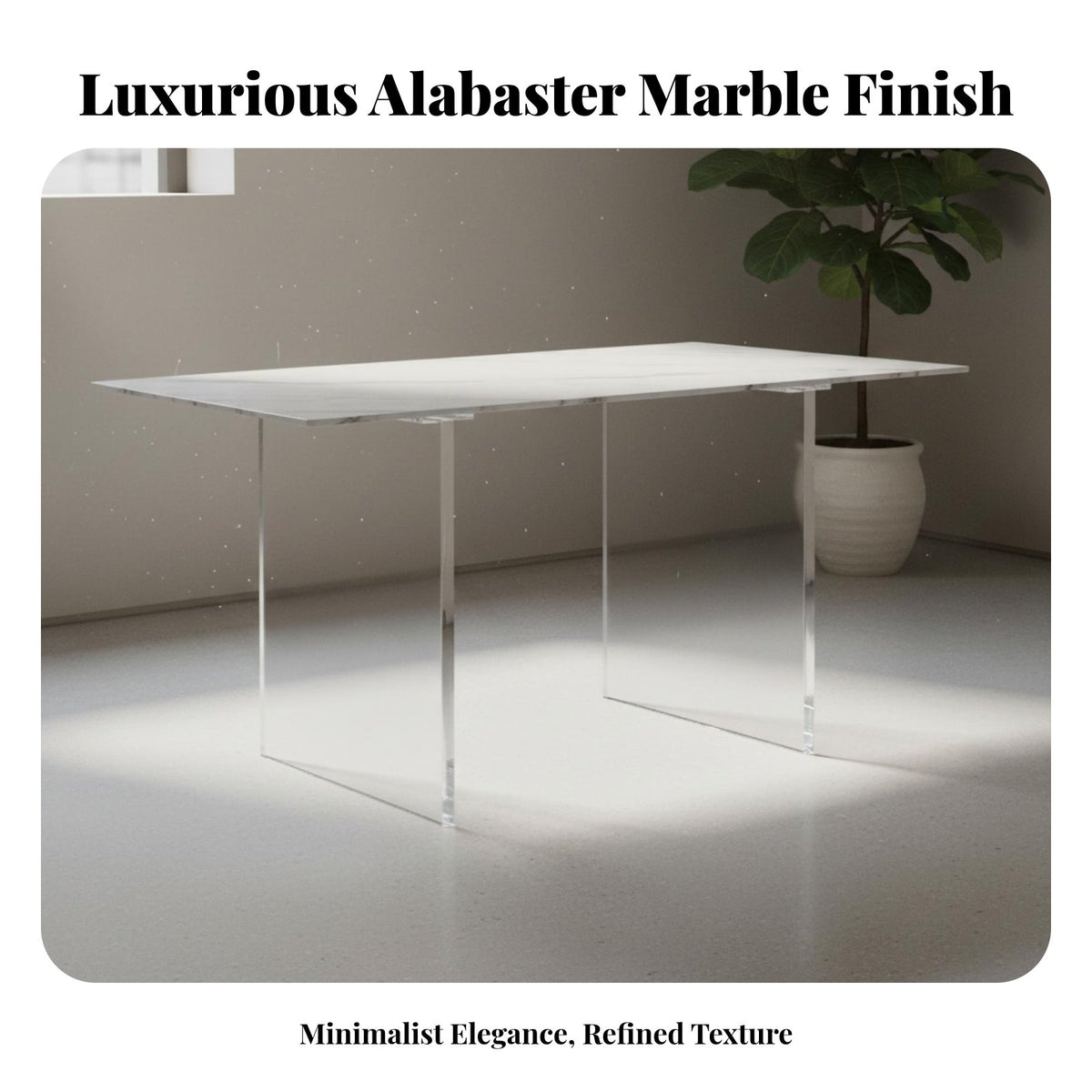 Clear-Legged Dining Set Sintered Stone Surface and Chairs Light Luxury Appearance Minimalist Design for Homeowners, Renters