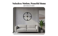 Modern Design Wrought Iron Wall Clock Silent Movement Large Metal Wall Clock Easy to Read for Homeowners, Adults, Bedroom, Entryway, Kitchen