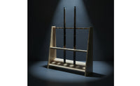 Trapezoid Cue Rack Wooden Floor Stand Organized Furniture for Game Room