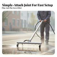 Commercial Grade Pressure Washer Water Broom Quick Connect 7 Nozzle Surface Cleaner 360-Degree Mobility for Sidewalks, Driveways, Patios