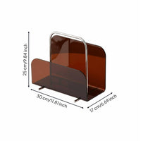 Acrylic Periodical Rack Portable Handle Newspaper Stand Decorative Display