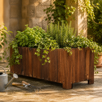 Durable Outdoor Wooden Planter Box for Garden Patio, Moisture-proof and Rot-Resistant