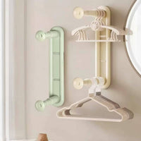 Clothes Hanger Storage holder space-Saving Wall Mounted Hanger Holder Extendable Design for Washroom