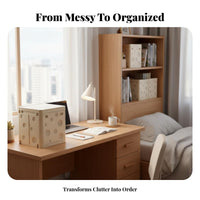 Foldable Storage Box with Doors Modular Design Foldable Storage Box Large Capacity Mobile Book Organizer for Students, Dorm Room, Study, Playroom