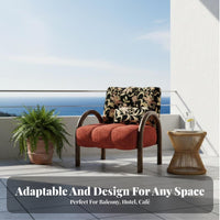 Artful Imperfection & aesthetic Arched support Armchair Minimalist Design Single Sofa Textured Upholstery emphasis Chair Soft padding for Interior Designers, Hotel Owners, Lounge Area, Living Room, perusing alcove, Home Office