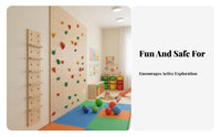 children's Rock Climbing Wall Dense Holds Junior Climber Climbing Wall Develops Strength & Coordination Wooden European Ladder Gym for Fitness Center