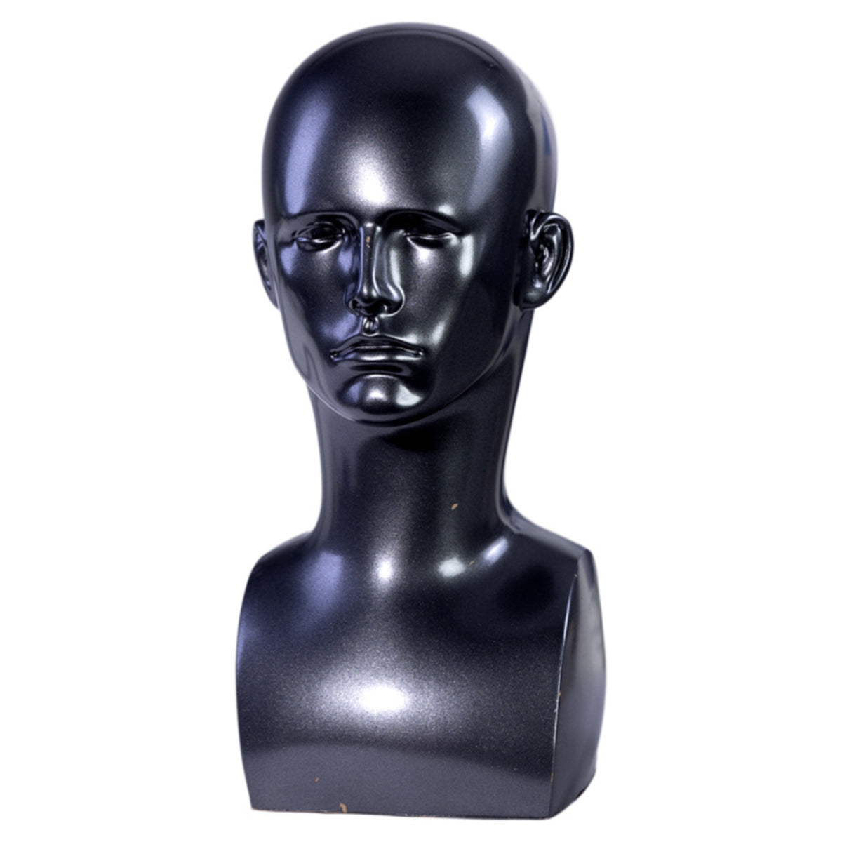 Mannequin Head with Shoulders Reflective Male Mannequin Head Smooth for Countertop Displays