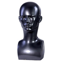 Mannequin Head with Shoulders Reflective Male Mannequin Head Smooth for Countertop Displays