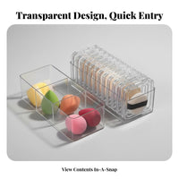 Clear Partitioned Puff Container Dustproof Makeup Organizer Dust-Proof for Women