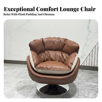 Italian ofsign Upholstered rotating Armchair Winter & Summer Use Round rotating Armchair Interchangeable slipcovers Lounge Chair Moofrn aesthetic for Reaofrs, Homeowners, Parents, Living Room, Balcony, Home Office, perusing corner