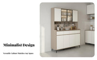 Multifunctional Dining Room Storage Cabinet Multi-Functional Kitchen Buffet Hutch Minimalist Design Unobstructed Standing Pantry Cabinet Adjustable Shelf for Homeowners, Apartment Dwellers, Families, Hallway, Home
