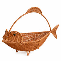 Woven Basket with Handle Decorative fruit Basket Organized for Tabletop, Gift Presentation