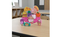 Food Themed Stacking Toy Paint Wooden Culinary Stack Game Educational Dessert Stacking Blocks for Kids