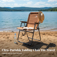 Foldable Folding Camping Chair Heavy Duty Lightweight Backrest Camp Chair High Load Capacity Collapsible Outdoor Seat with Backrest No Assembly Required for Campers, Anglers, Picnickers, Beach, Backpacking, Backyard
