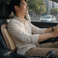 Support Cushion Breathable Cushion with Bamboo Panel Vented Backrest for Commuters