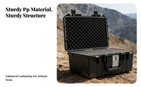 Shock-Resistant Waterproof Hard Case Dustproof Instrument Protection Box Heavy-Duty for Professionals, Technicians, Transportation, Boating