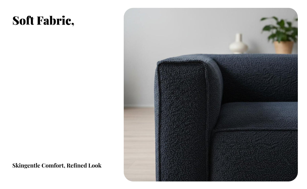 Armless 3-Seater Block Sofa Nordic design 3-Seater Sofa Minimalist Design Couch for Interior Designers, Homeowners, Reception Office, Bedroom