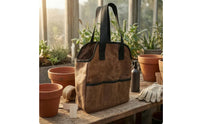 Garden Tool Bag Multiple Pockets Waxed Canvas Tool Bag Rectangular for Gardeners