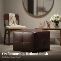 Luxury Aesthetic Round Upholstered Pouf Multi-Functional Low Stool Multifunctional Vanity Seat Soft and Comfortable for Adults, Homeowners, Interior Decorators, Living Room, Entryway, Bedroom