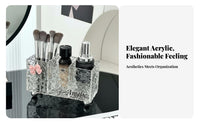 Multi-Compartment Vanity Box Transparent Design Lidded Multicompartment Cosmetic Box
