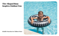 Inflatable Tire Pool Circle Thickened Material Tire Pool Buoy Portable for Children, Water Park, Summer Holiday