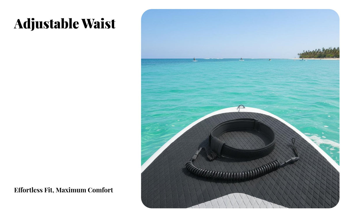 Adjustable Stand-up Paddleboard Waist Belt Rope Anti-Loss Surfboard Waist Leash Coiled Paddleboard Leash High Strength Coiled