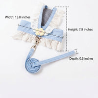 Cat Harness and Cat Leash Set with Flower Applique, Vest-Style Polyester Small Cat Harness and Kitten Harness for Outdoor Cat Pet Walking Use