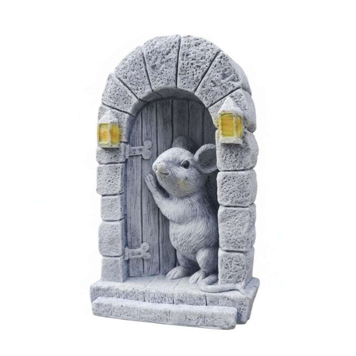 Handmade Door Simulation Figurine, Resin Stone Sculpture, Garden Decor, Miniature Scene Ornament