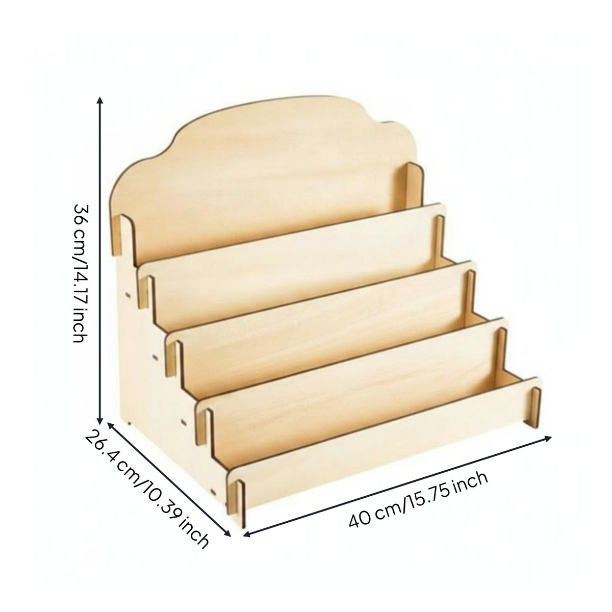 Wooden Greeting Card Display Stand Space-Saving Postcard Display Rack for Office