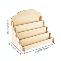 Wooden Greeting Card Display Stand Space-Saving Postcard Display Rack for Office