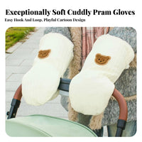 2 Pieces Winter Baby Carriage Handle Cover Easy to Install Pushchair Hand Muff Pram Gloves Machine Easy to Clean